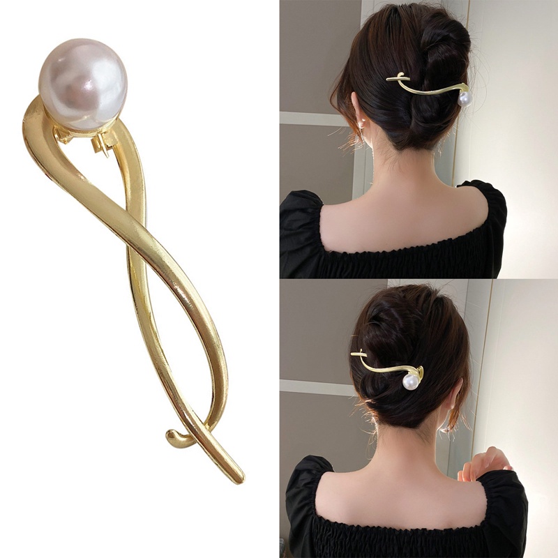 Fashion Logam Mutiara Rambut Klip Jepit Rambut Kodok Gesper Ponytail Clip Barrettes Hairgrips Hiasan Kepala Hair Accessorie Untuk Wanita