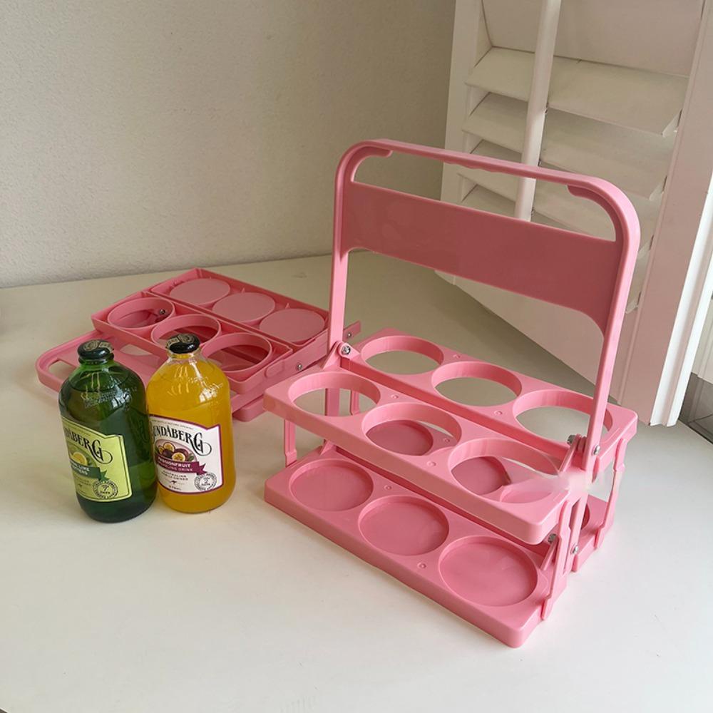 [Elegan] Rak Minuman Portable2023Untuk Piknik Camping Reusable Foldable Handle Drink Rack