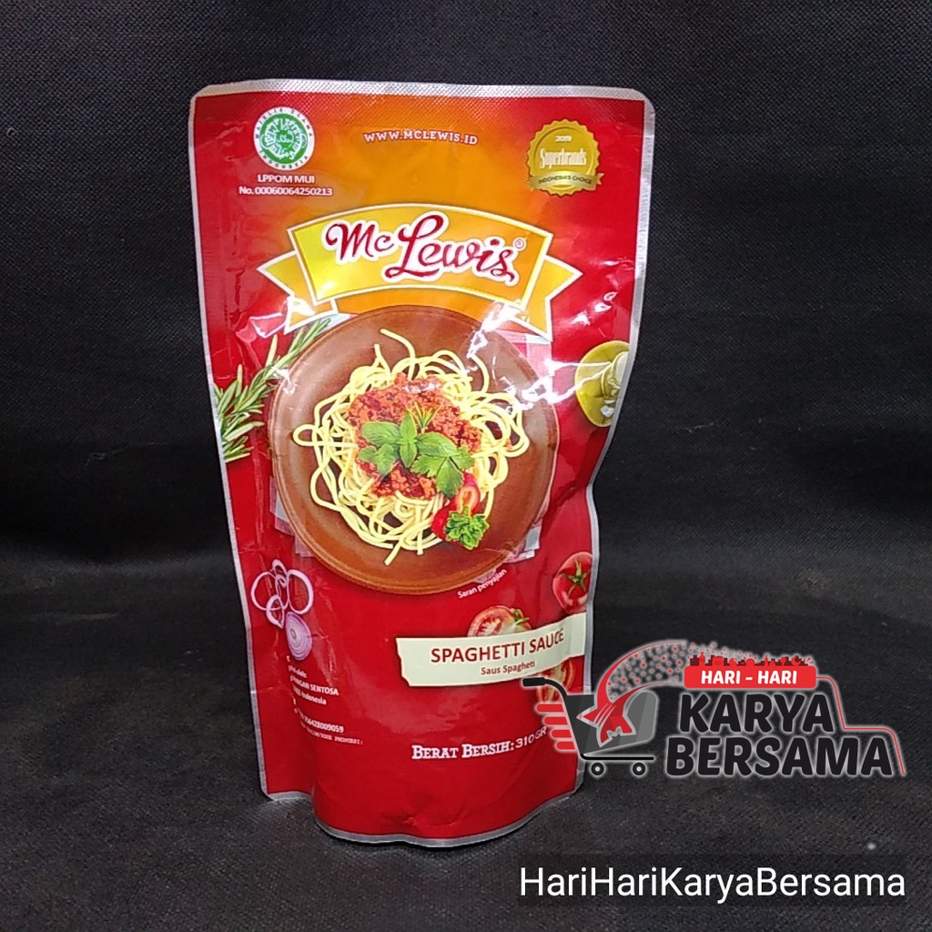 

MC LEWIS SPAGHETTI SAUCE POUCH 310GR