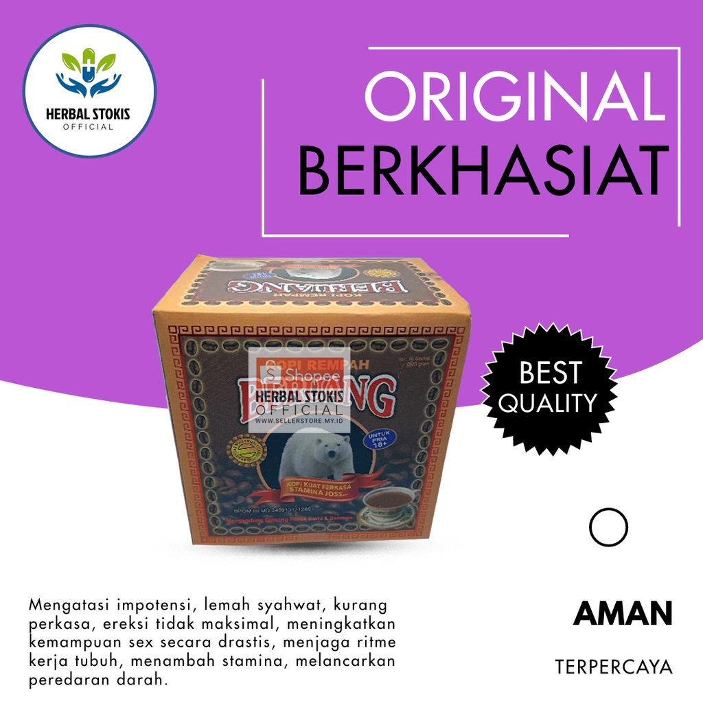 Kopi Rempah (Beruang) Putih Original Asli Obat (Kuat) Pria Tahan Lama Sex Kopi (Kuat) Pria Tahan Lama