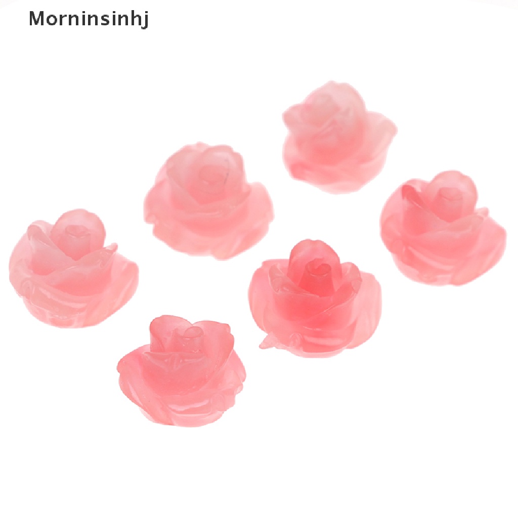 Mornin 10mm-50Pcs Manik-Manik Bunga Manik-Manik Karang Buatan Untuk Anting Gelang Perhiasan DIY id