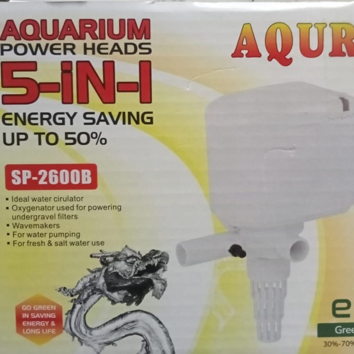 Pompa Akuarium Hidroponik Aqura SP 2600B 2200L/H Eco Green Series