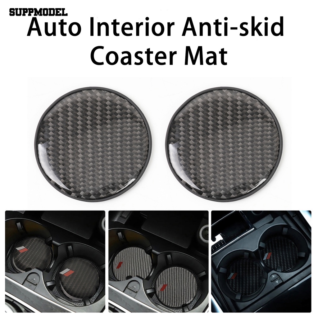 Suppmodel 2Pcs Alas Dudukan Cangkir Model Mobil Perlengkapan Kendaraan Interior Otomatis Anti-Selip Coaster Mat Tahan Panas