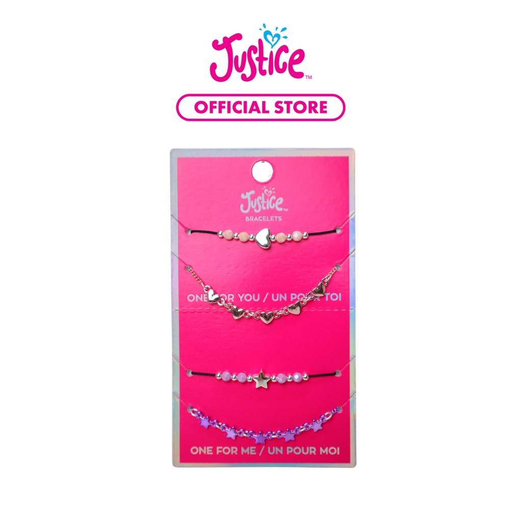 Justice Girls Pastel Bff Heart Star Bracelet - Gelang Anak Perempuan