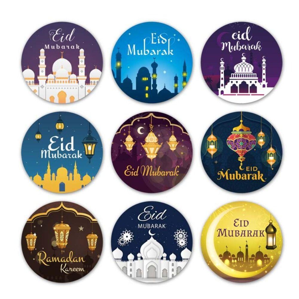 [Elegan] Eid Mubarak Seal Sticker Stiker Hias Muslim Islami Kemasan Album Gift Lable Seal Sticker