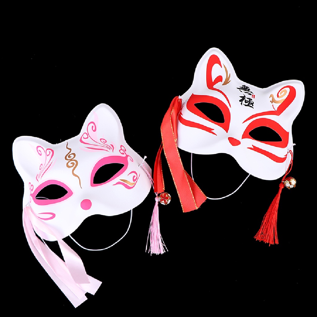 (hot) 1pc Masker Anime Rubah Setengah Wajah Kucing Topeng Masquerade Festival Party Cosplay Props//