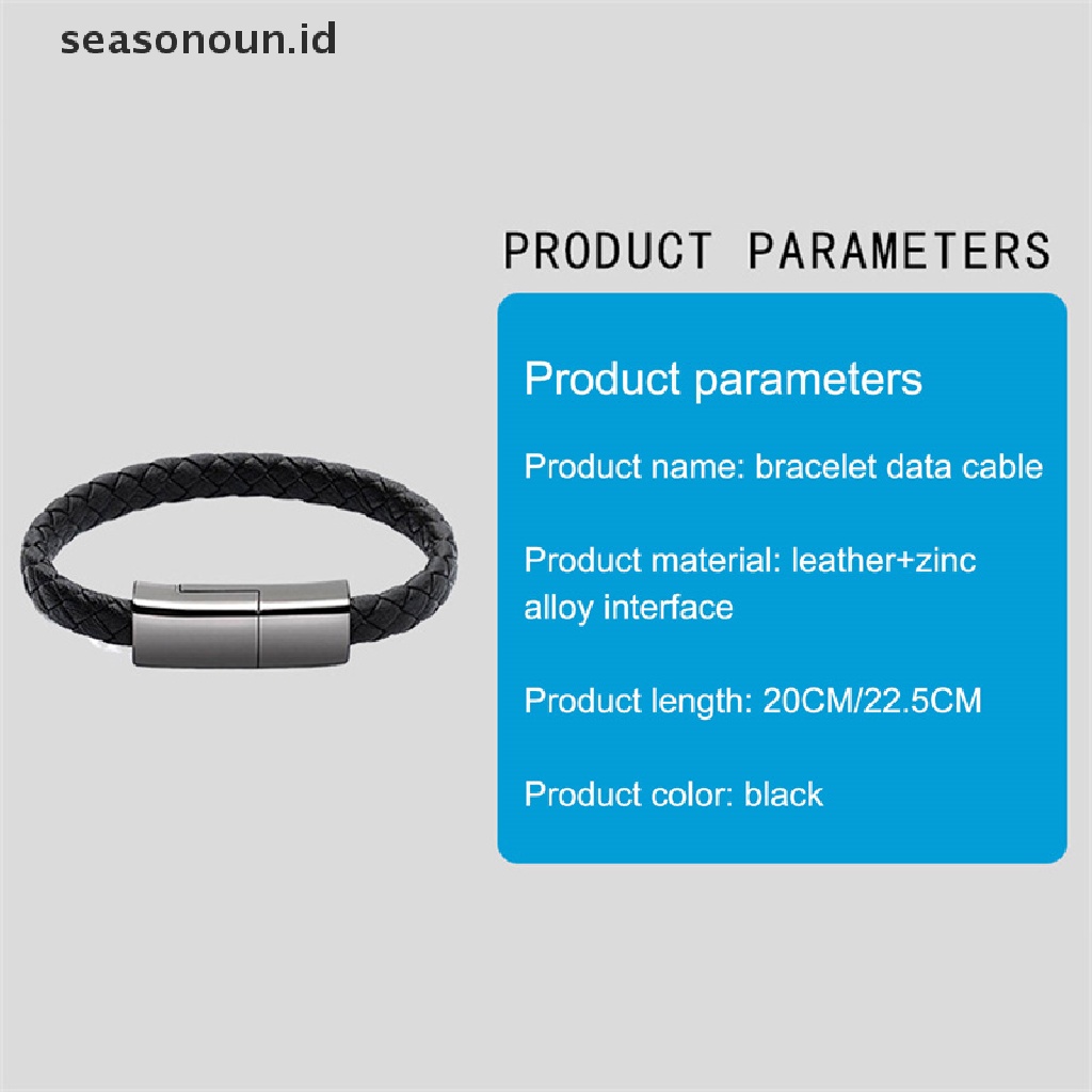 Seasonoun Kabel data usb Creative Bracelet Fast Charging Apple Cocok Untuk vivo Couple Huawei OPPO Android type-c.