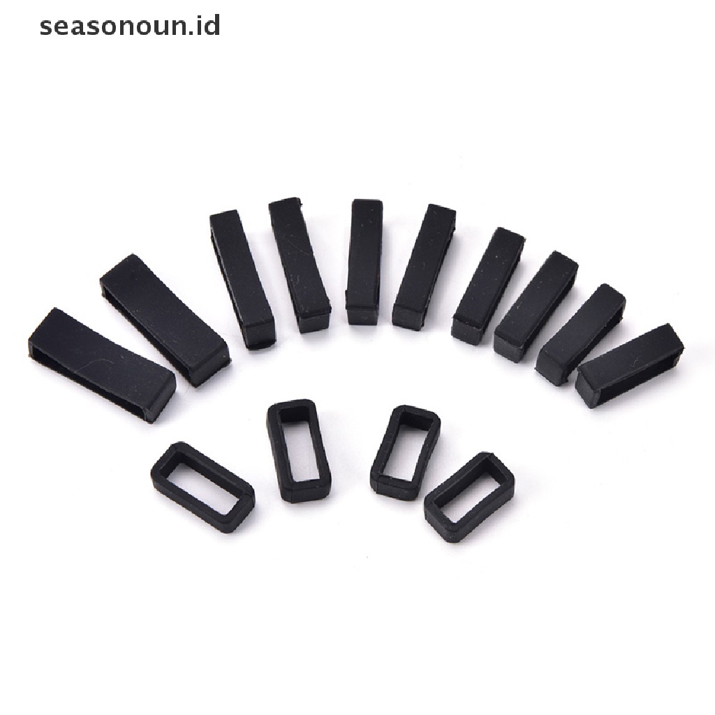 Seasonoun 2pcs 14mm-26mm Karet Silicone Watch Band Loop Strap Kecil Holder Loker Keeper.