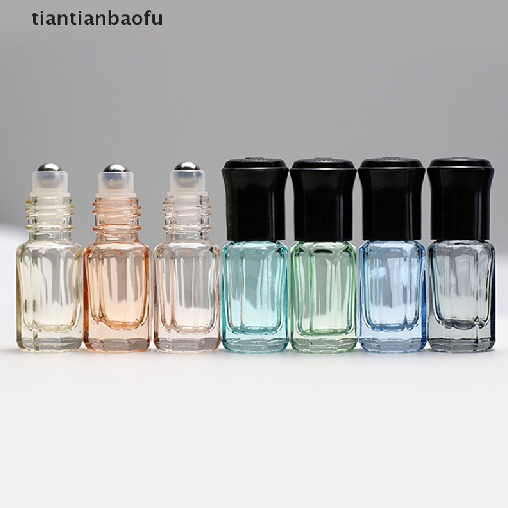[tiantianbaofu] Botol Rol Kaca Tebal 3ml Botol Roll On Gradasi Warna Butik