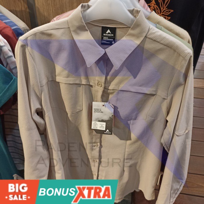 Kemeja Cewek EIGER1989 METANOIA LS SHIRT Khaki Red 91000 5515 Original  KEREN AWET