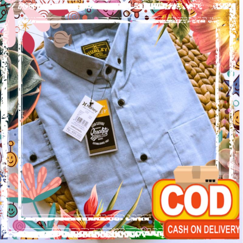 Kemeja Cowo Jumbo Biru Langit| Kemeja Panjang Pria Kemeja Polos Pria Lengan Panjang Formal Ukuran M 