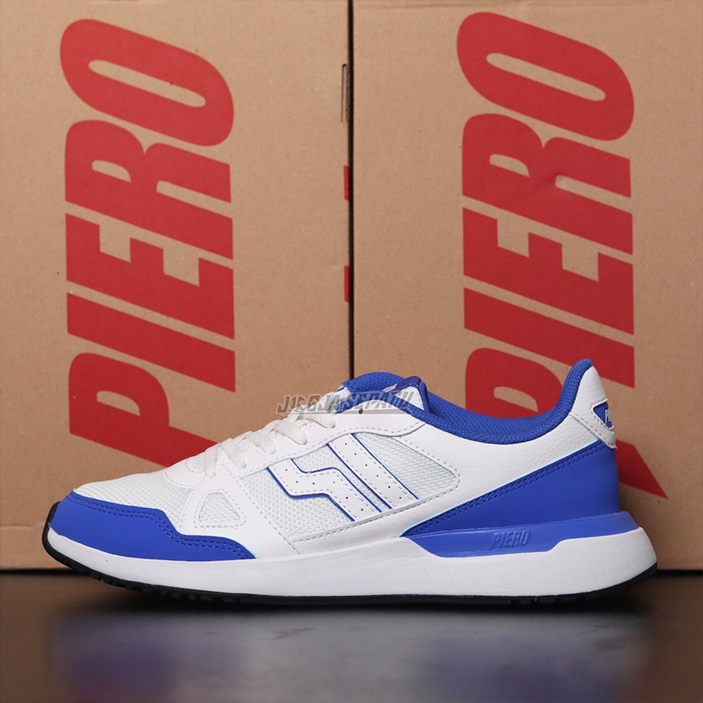 Piero Sepatu Sneakers Rusher - White/Blue