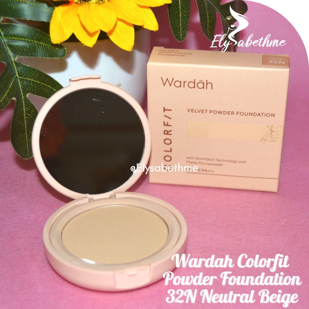 ✿ELYSABETHME✿ 🅆 🄰 🅁 🄳 🄰 🄷 Wardah Colorfit Velvet powder Foundation untuk alas bedak menutup jerawat komedo pori