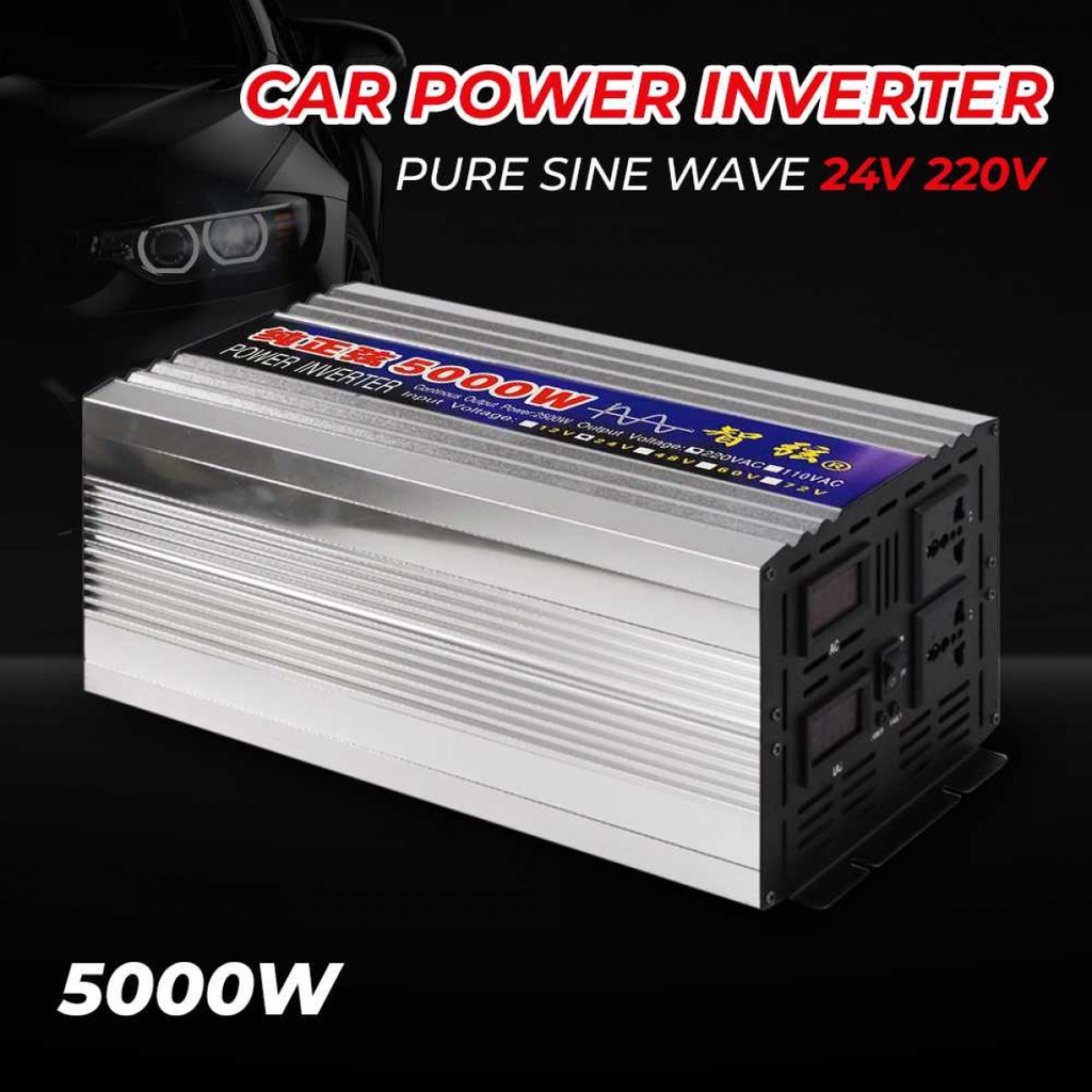 Car Power Inverter Mobil Pure SW Mengubah Arus AC 24V Ke DC 220V 5000W