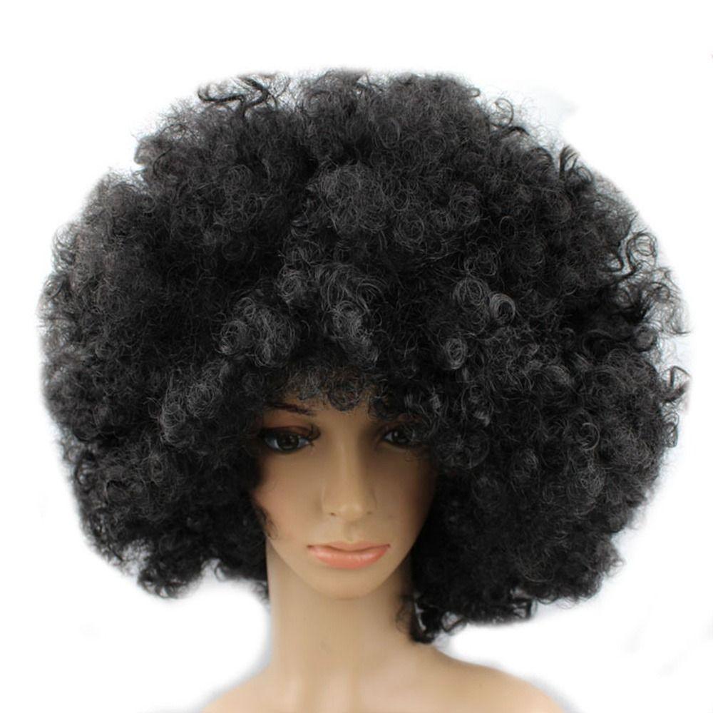 Wonder Black Afro Curly Wig Halloween Berbagai Badut Berwarna Cosplay Karnaval Pesta Properti Rambut Keriting