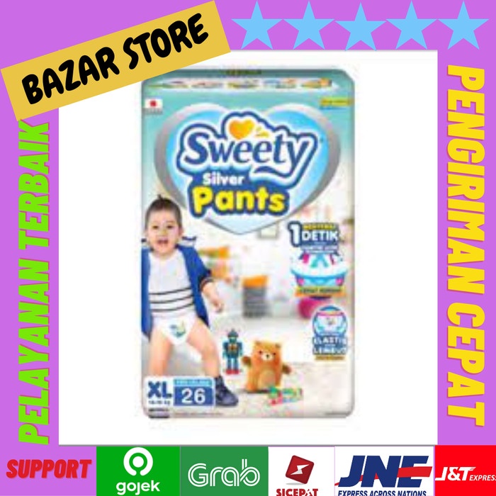 PAMPERS ANAK SWEETY SILVER PANTS XL 26