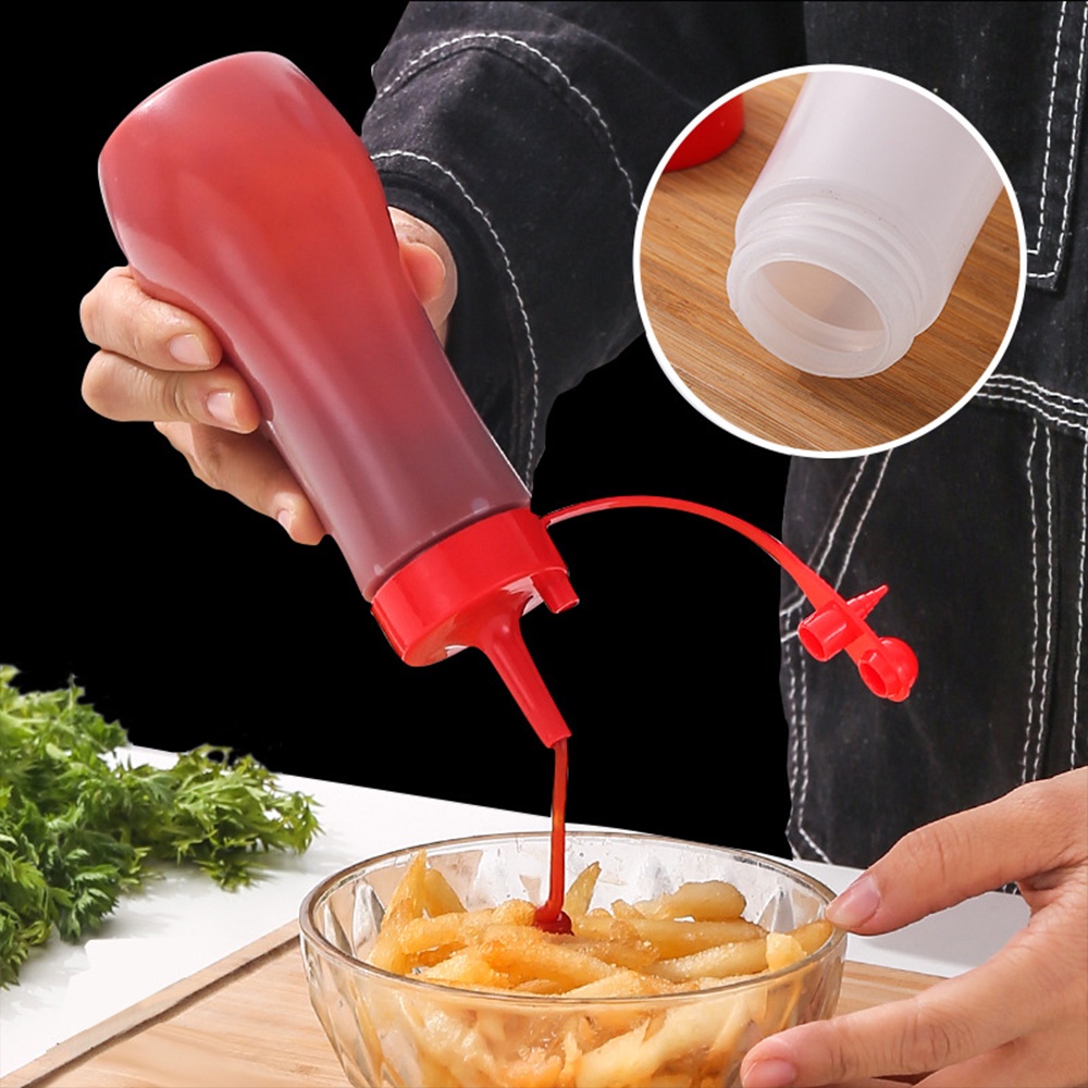 [Unggulan] Isi Ulang Sauce Preserve Can Salad Honey Vinegar Dispenser Jar Sealed Jus Selai Wadah Penyimpanan Desain Skala Memeras Botol Bumbu Untuk Memasak BBQ Piknik