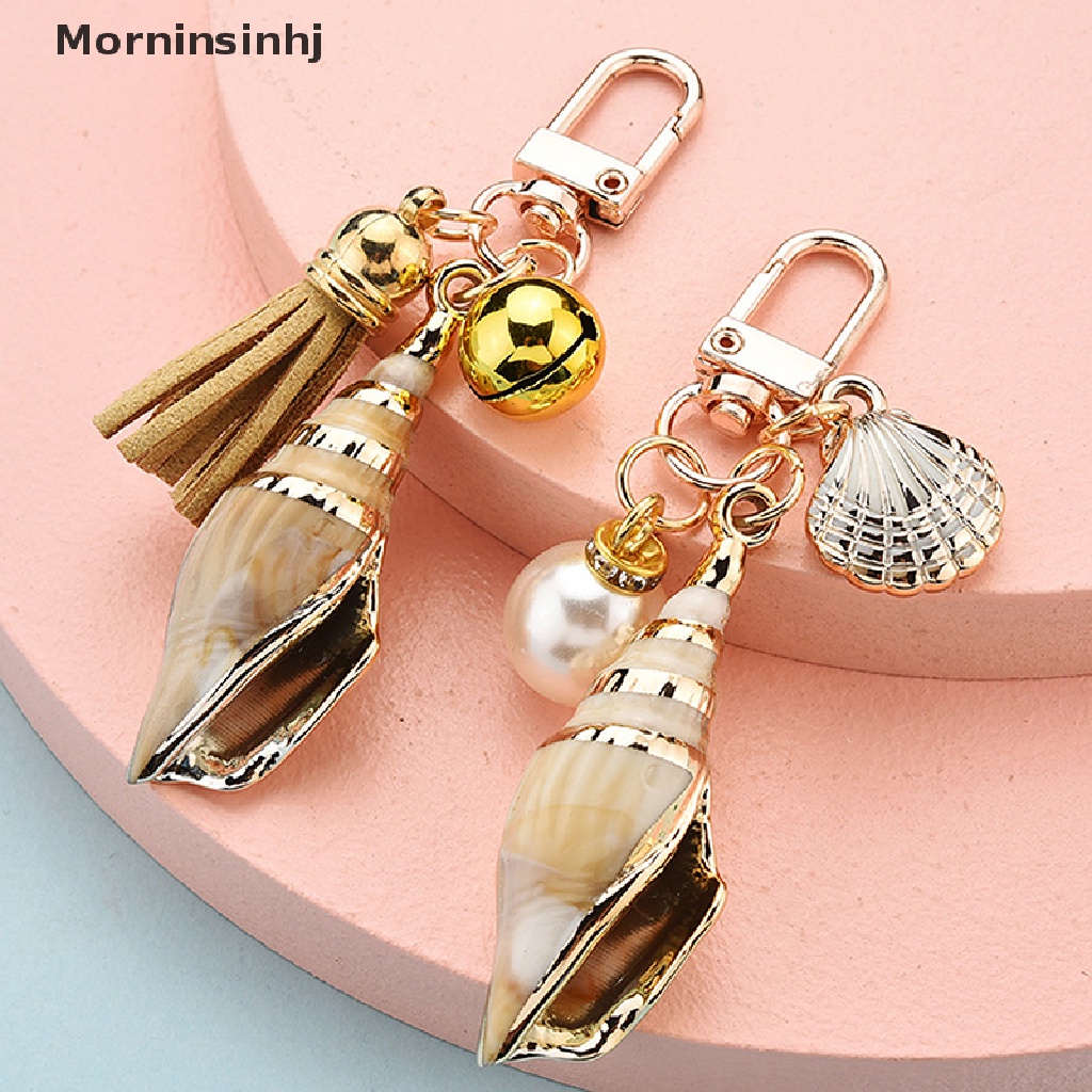 Mornin Baru Indah Keong Gantungan Kunci Mutiara Shell Rumbai Keyring Ch Perempuan Tas Ornamen Fashion Diy Aksesoris id