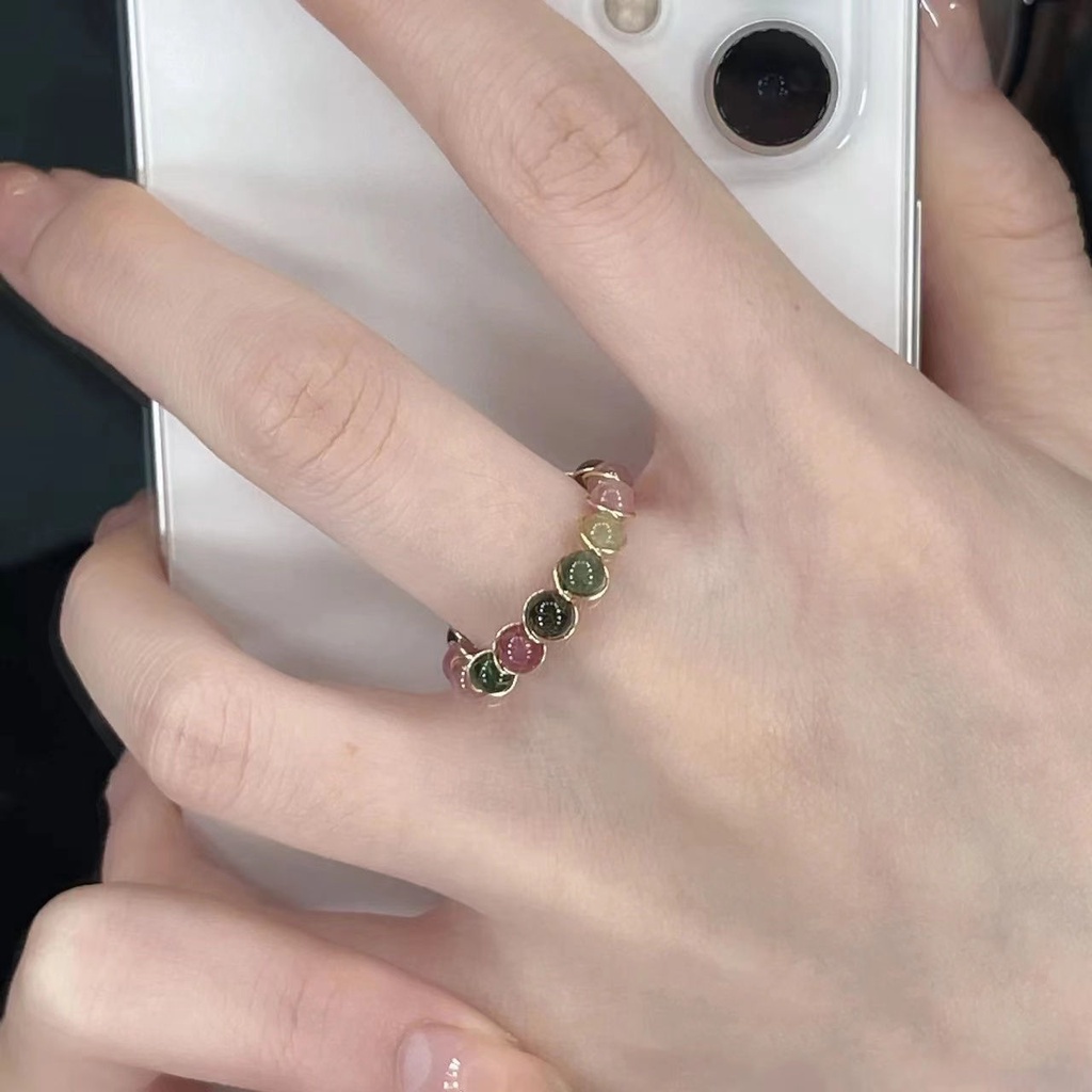 Cincin A Hello Girl Korea Fashion Warna Batu Akik Pembukaan Adjustable Jari Telunjuk Cincin Perempuan