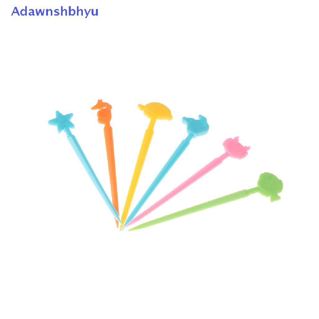 Adhyu 20Pcs/Set Tusuk Gigi Makanan Hewan Lucu Tusuk Gigi Kartun Bento Garpu Buah ID