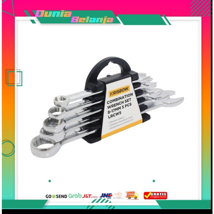 Krisbow Set 5 Pcs Kunci Ring Pas 8-17 Mm Lrcw5