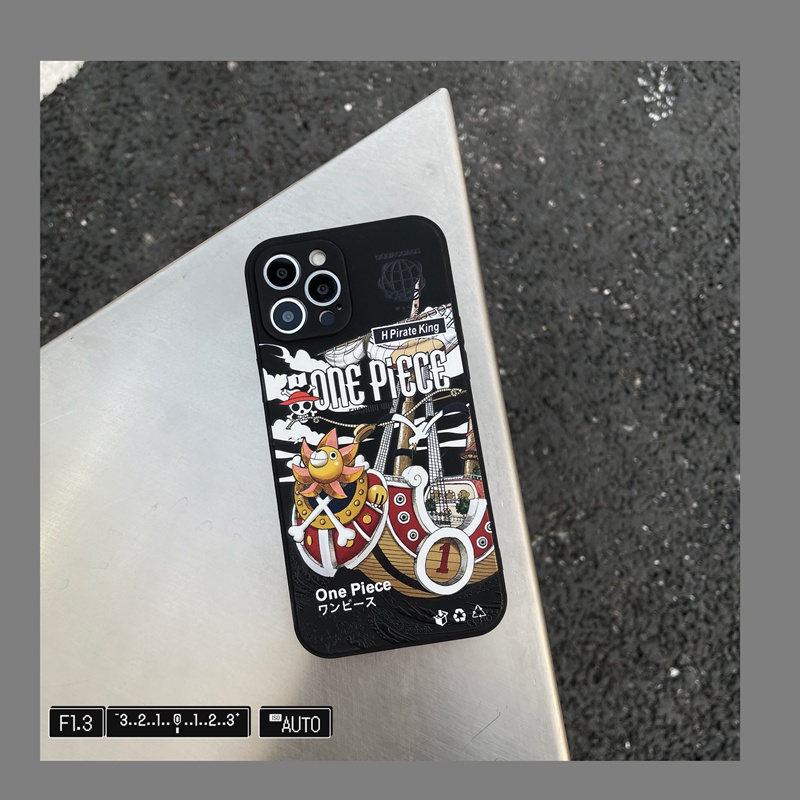 【One Piece】Magic Square Soft Case IP Iphone7 8plus7 +8+X XR XS Max 11 12 13 14 Pro Max SE 2020 Casing Hitam Missconnie