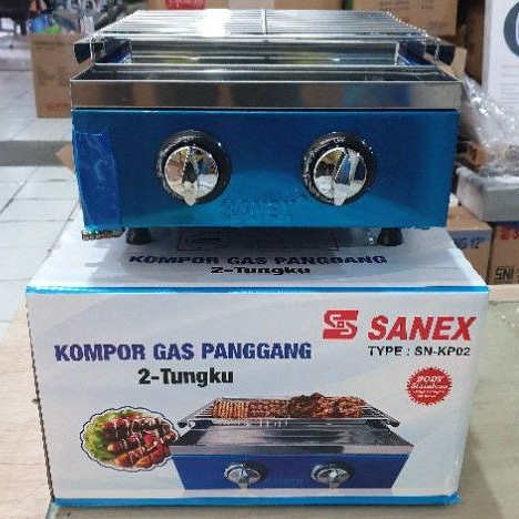 Kompor Gas Panggang 2 Tungku / Gas Stove Grill + BBQ SN-KP02 Sanex