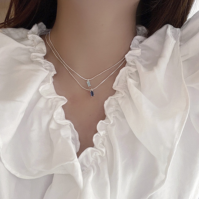 Kalung Kubus Fashion Anak Perempuan Zirkon Alloy Necklace