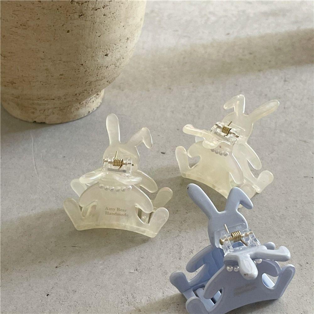 NEEDWAY Needway Kelinci Rambut Cakar Ponytail Holder Kepribadian Temperamen Mutiara Untuk Gadis Asam Asetat Hiasan Kepala Kartun Bulang Wanita Hair Clip