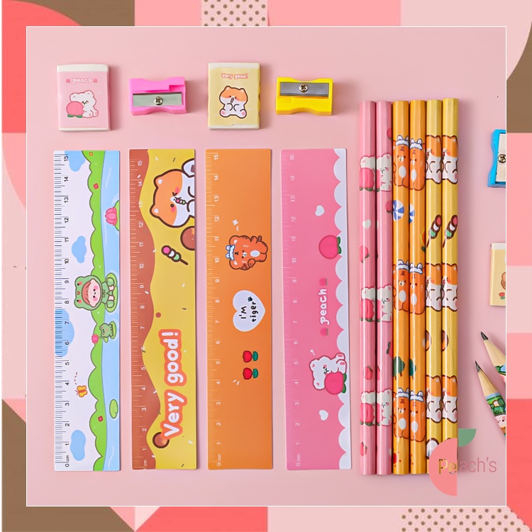 

PEACHs - S5692 Alat Tulis Set Mini Stationary/ Mini Stationery / Mini Stationery Set Character / Set Alat Tulis 5 in 1 Karakter