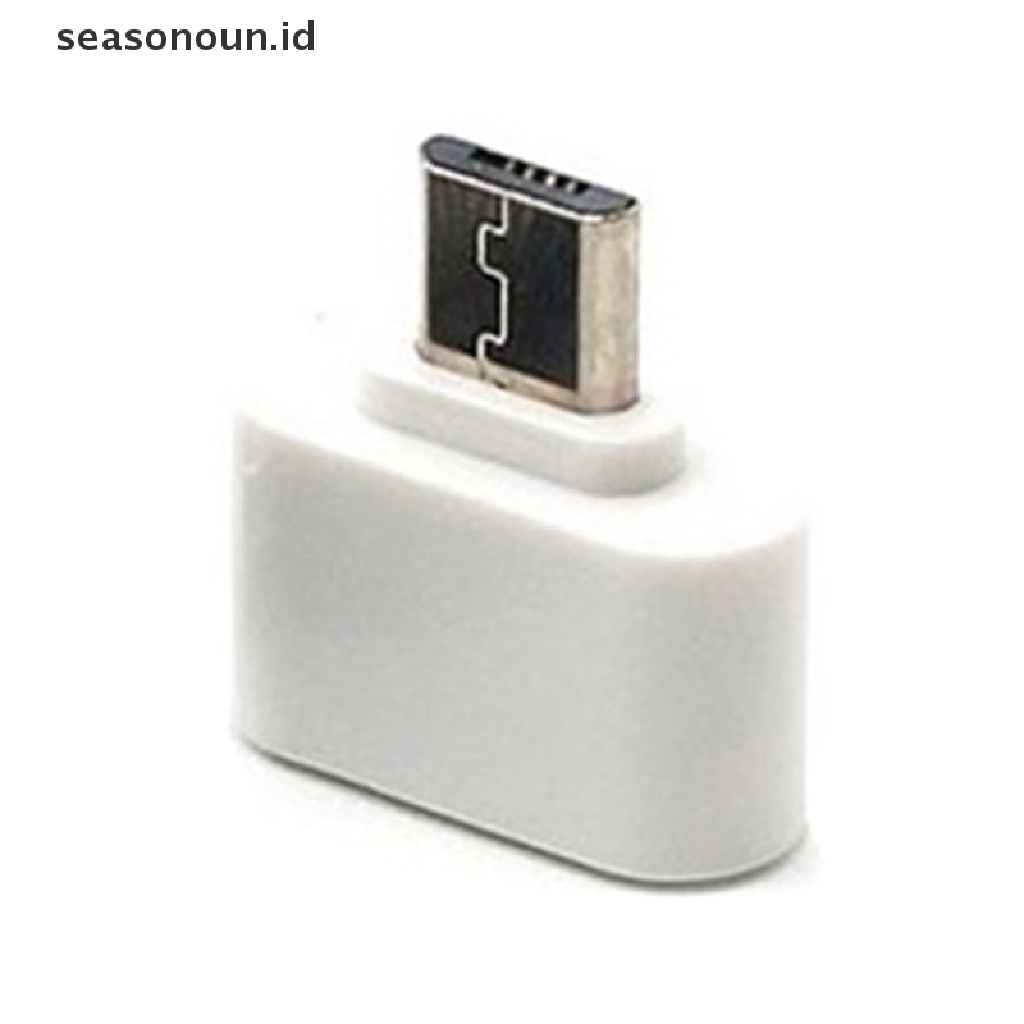 Seasonoun Male Micro USB B OTG to Female USB Tipe A Adapter On The Go Black Untuk Smartphone Tablet Android Samsung Xiaomi.
