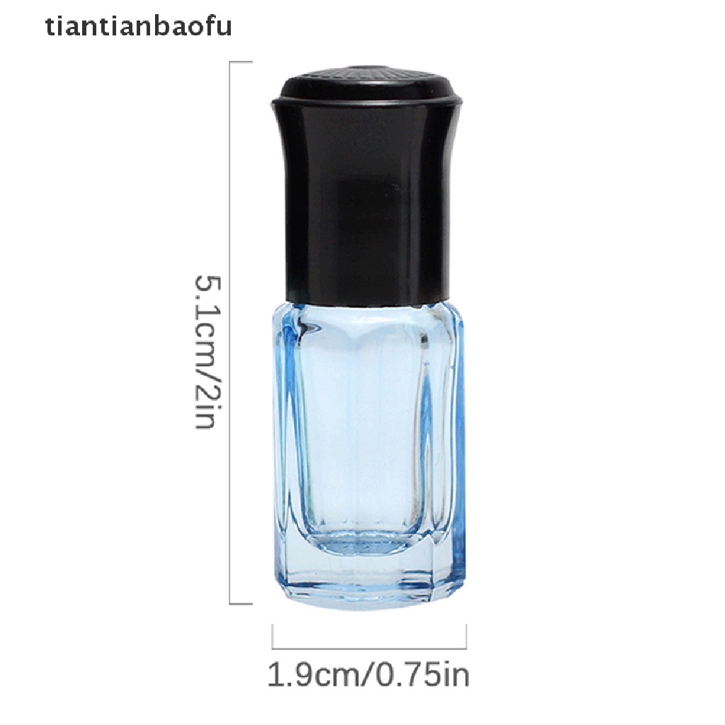 [tiantianbaofu] Botol Rol Kaca Tebal 3ml Botol Roll On Gradasi Warna Butik