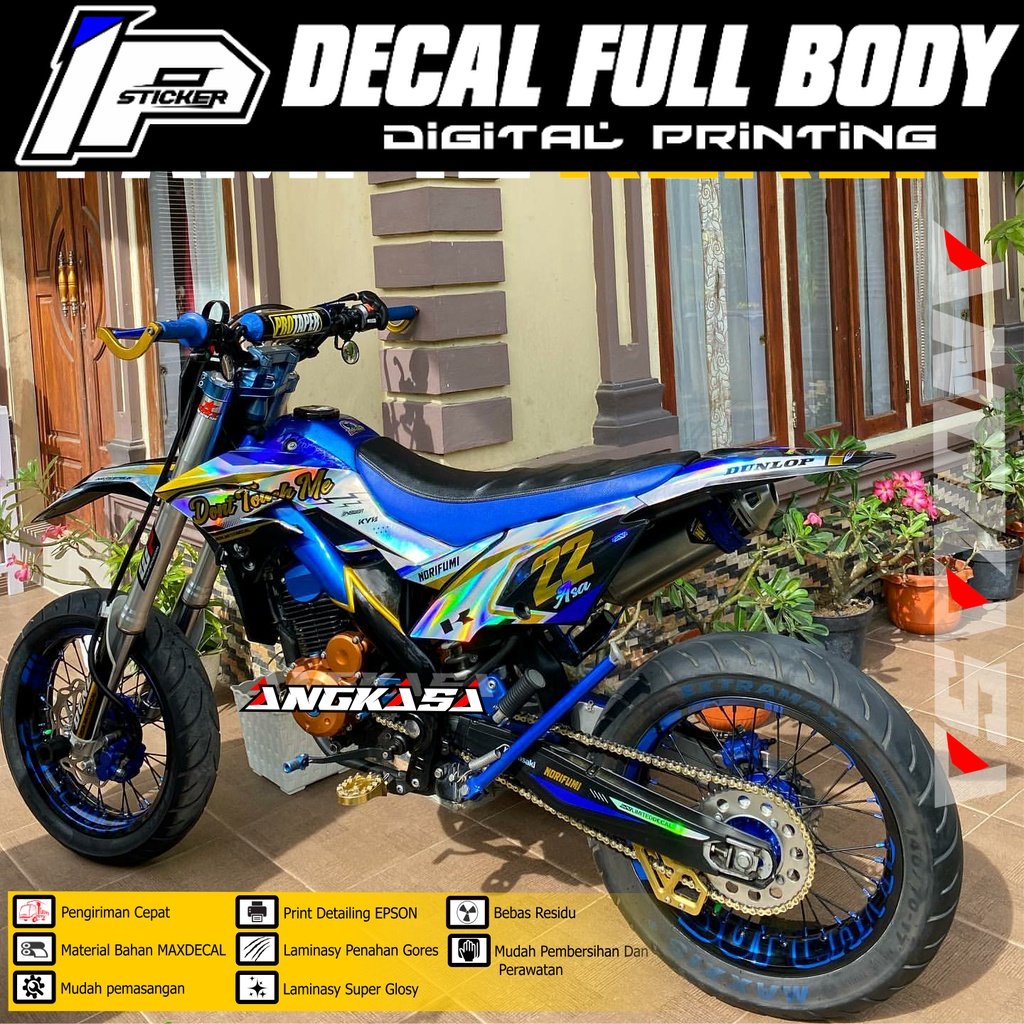 DECAL STIKER MOTOR KLX DTRACKER BISA CUSTOM/NAMA/NOMOR.
