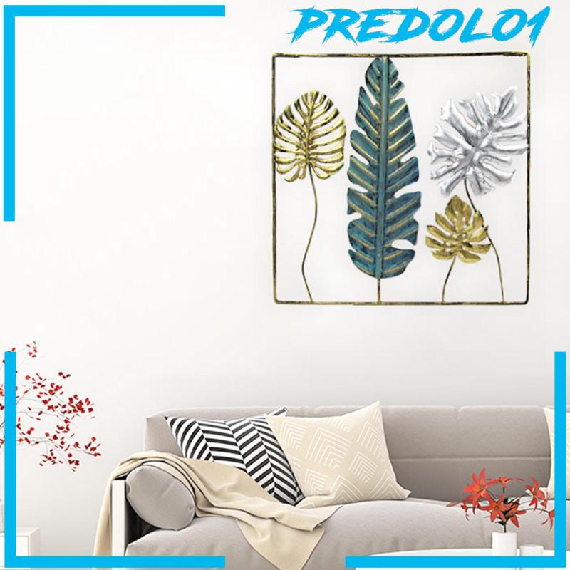 [Predolo1] Wall Decor Metal Leaf with Frame Art Crafts for Office Housewarming Gifts