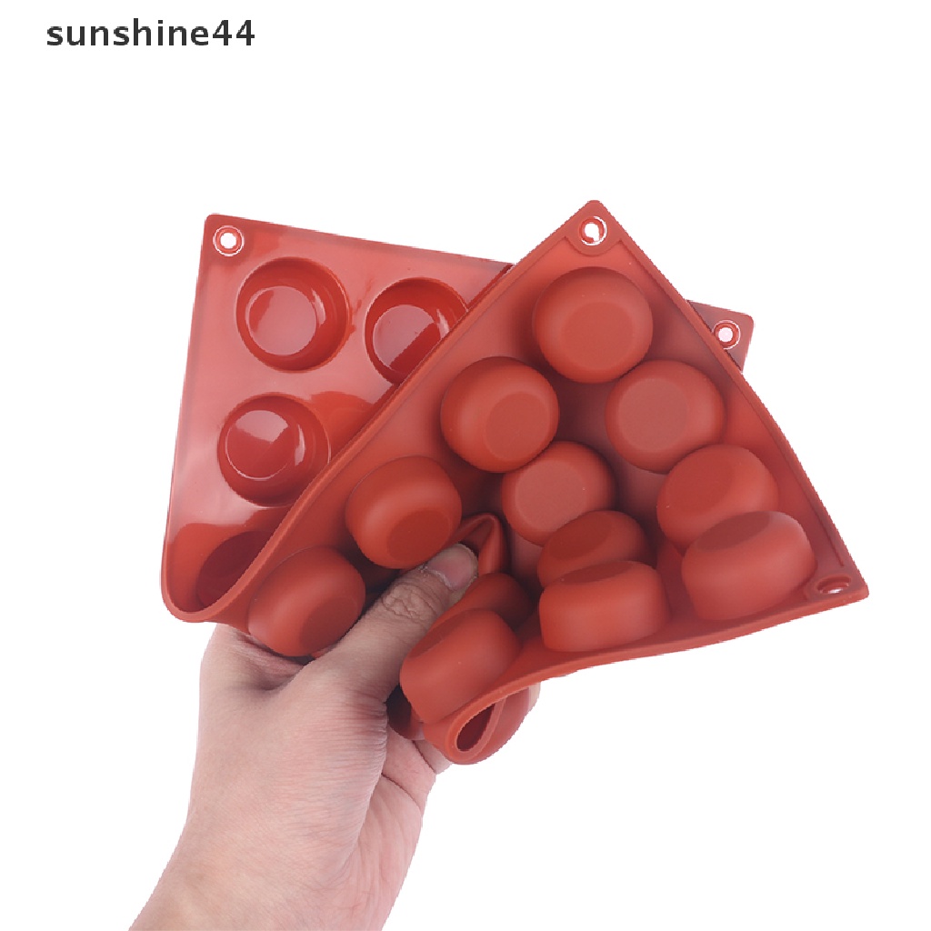 Sunshine 1Pc 28rongga Oblate Bentuk Bulat Cetakan Silikon Kue Mousse Tools Baking Mould ID