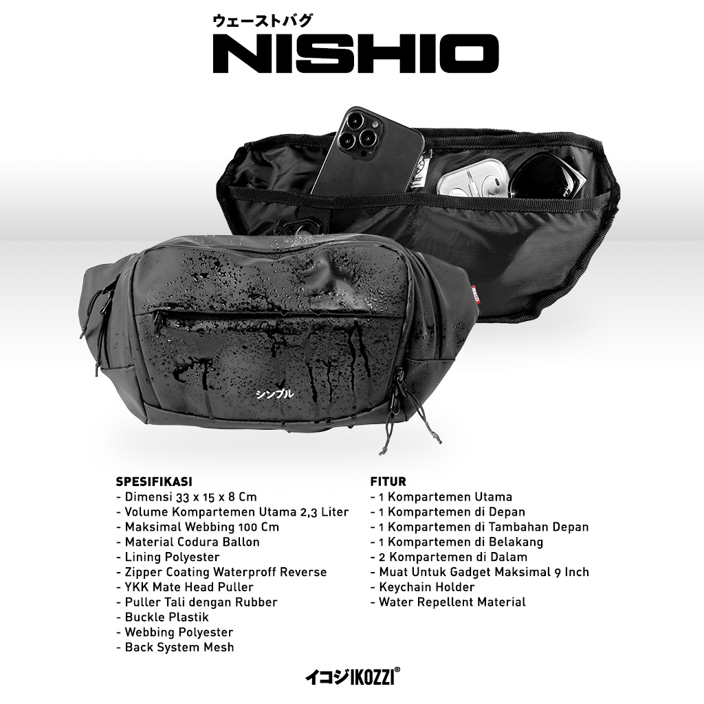 Ikozzi Nishio Waist Bag - Tas Selempang