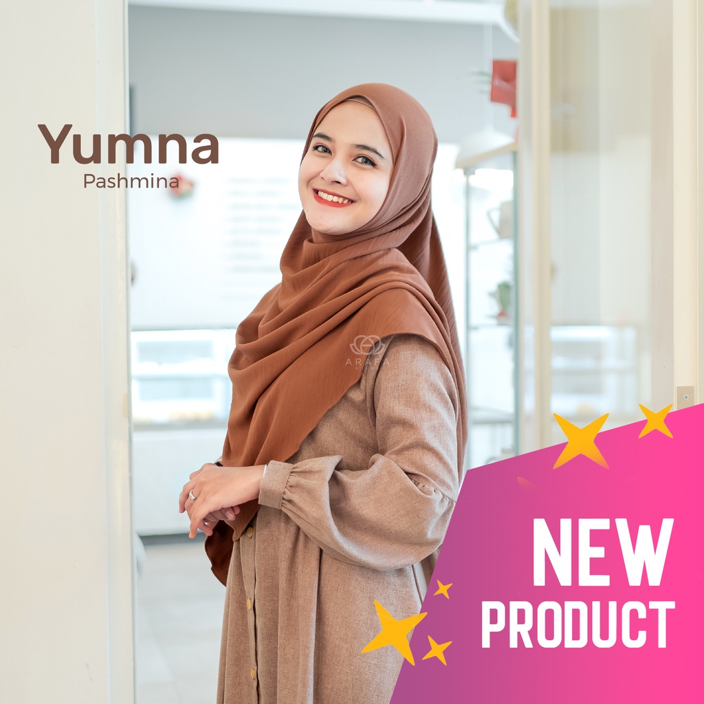 Arafa Hijab - Yumna Pashmina | Yumna Curve Pashmina | Pashmina Oval Syar'i Crinkle