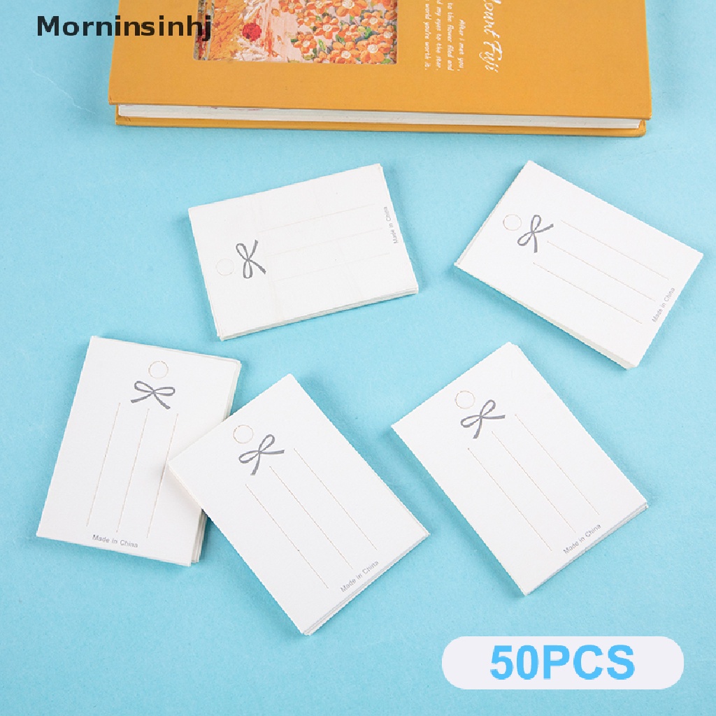 Mornin 50 Pcs Putih Kertas Kartu Aksesoris Rambut DIY Handmade Hair Clip Hairband Kemasan Perhiasan Price Tag Card id