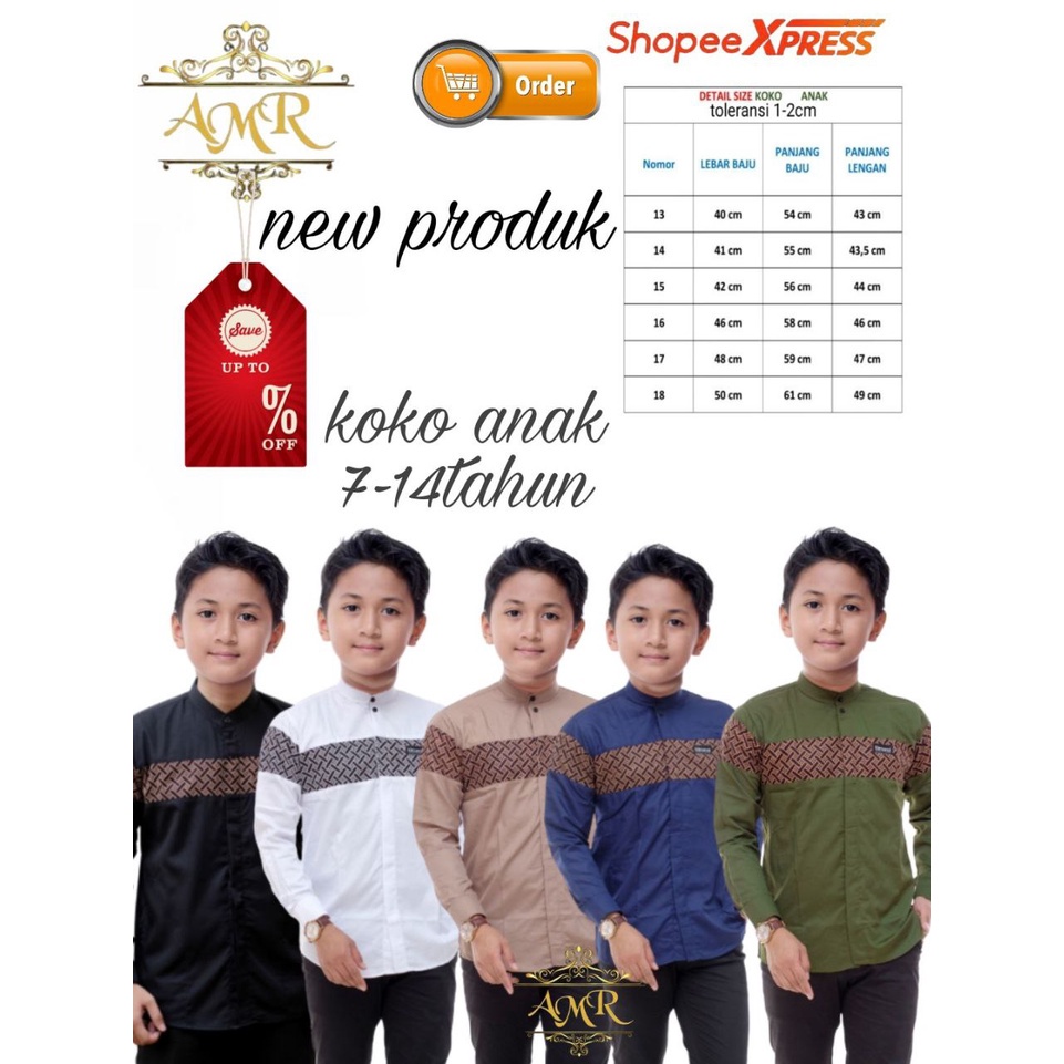 M BAJU KOKO ANAK 7-14 tahun LAKI LAKI REMAJA SD SMP koko anak terbaru koko anak laki laki Promo baju