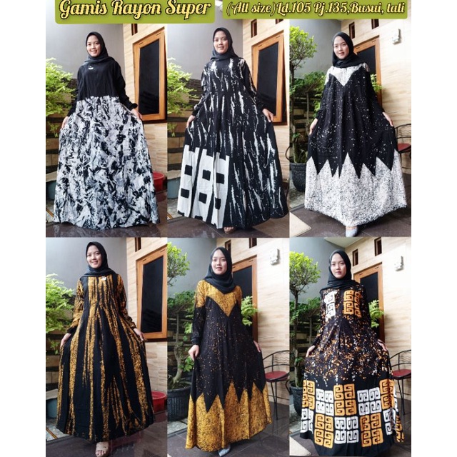 Ready Stock ✅ Dress Lebaran Gamis Rayon Premium Gamis Rayon Candi Mekar Gamis Twill Ori Gamis Rayon 