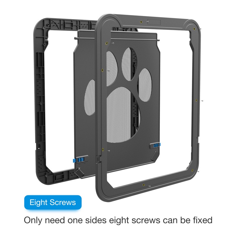 Dog Cat Flap Door Pet Cat Inside Door Lockable Safe Screen Outdoor Door Magnetic Self-Closing Function Pintu Kokoh Untuk Anjing Kucing