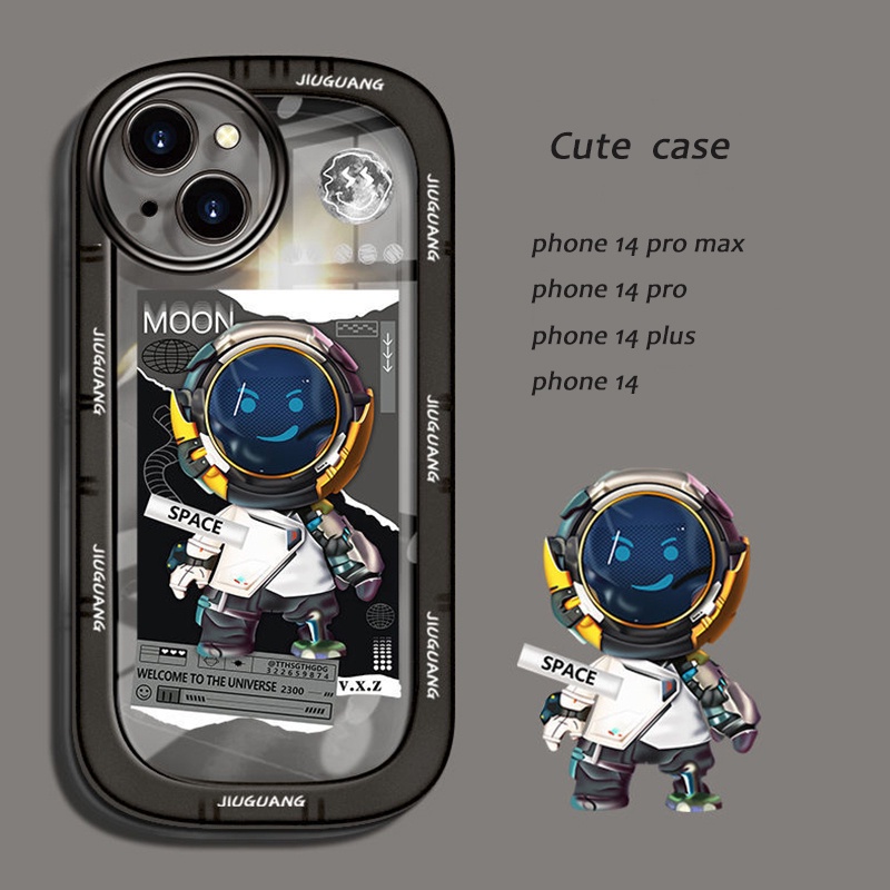 IPHONE Casing TPU Transparan Astronot Lucu Kompatibel Untuk Iphone14 13 11 12 Pro Max Casing 6s8 +7Plus XS X XR Casing Shockproof Phone Cover