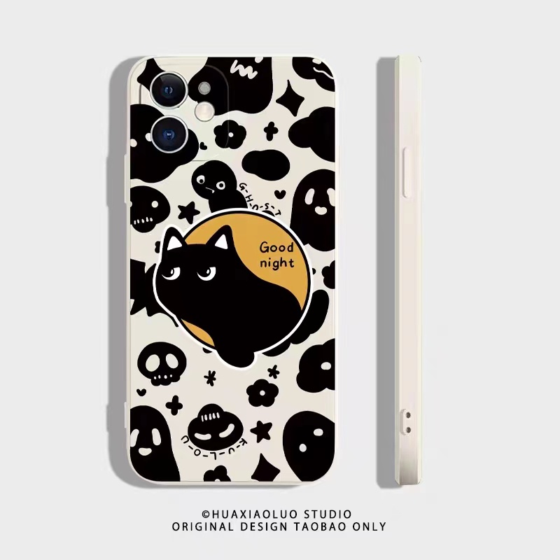 IPHONE Ins Pola Kucing Cocok Untuk Iphone14 14pro 14plus 13 13pro 13prm iPhone12 7Plus 8Plus Xr XS 13 Pro Max Empat Sudut Casing Ponsel Tahan Guncangan