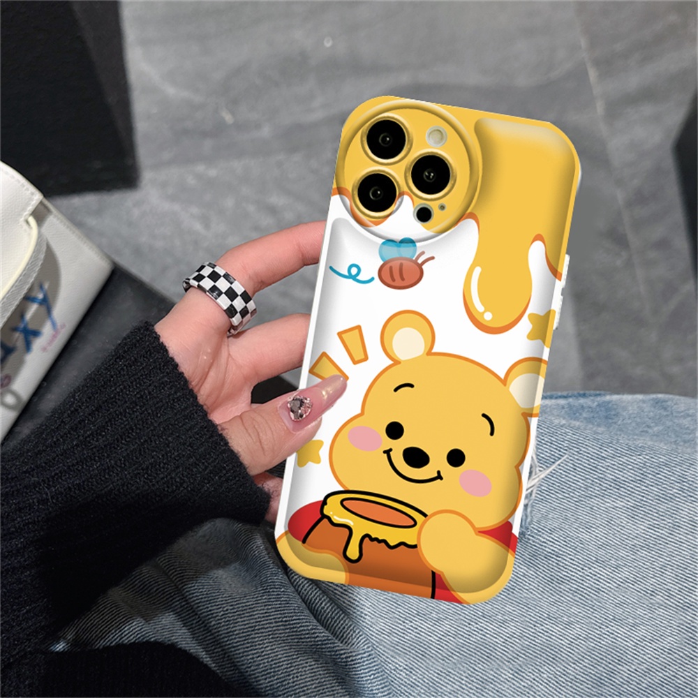 Realme 10 C15 C12 C25S C11 C20 realme5 5i 6i C3 8i C21Y C25Y Doraemon Dan Winnie the Pooh Bantal Udara TPU Phone Case Cover RAIN