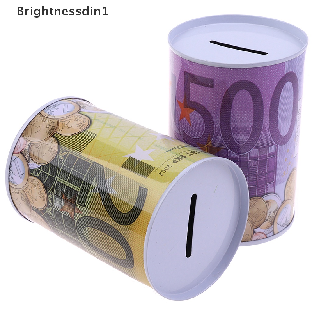 [Brightnessdin1] 1pc Kotak Uang Dollar Euro Brankas Cylinder Piggy Banks Untuk Deposit Box Koin  Butik