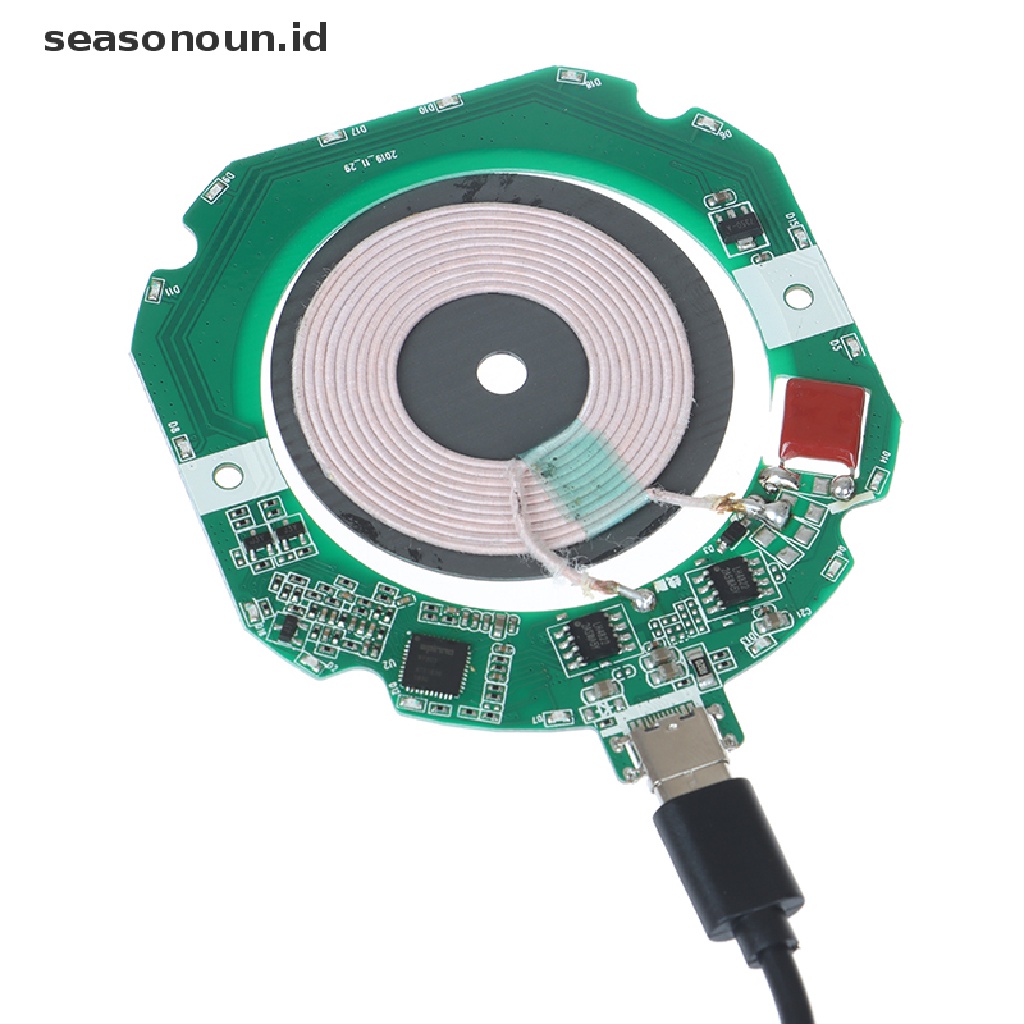 Seasonoun 15W Qi Fast Wireless Charger PCBA Modul Pemancar Papan Sirkuit+Coil Charging.