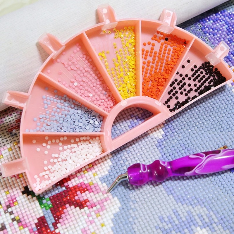 Diy Diamond Painting Tray Tools Set Kapasitas Besar Manik-Manik Mosaik Berlian Kotak Penyimpanan Tray Organizer Dengan Pena Titik Bor