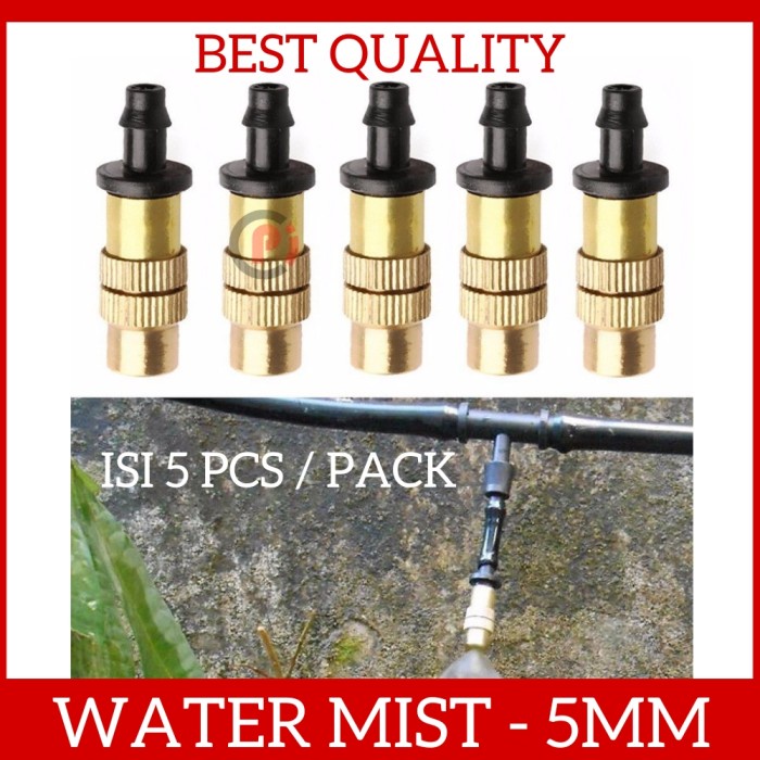 5Pcs Water Mist Sprinkler Irigasi Air Taman Nozzle Diameter Selang 5mm