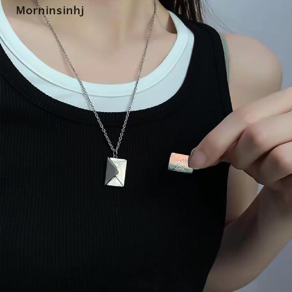 Mornin Kreatif Amplop Kalung Titanium Huruf Cinta Surat Amplop Liontin INS id