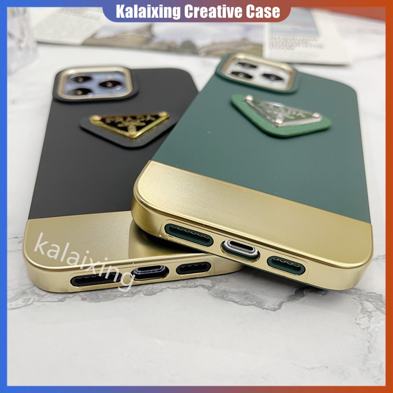 Plating Gold Soft Case Untuk iPhone 14 Pro Max 13Pro 12Pro Max 11Pro 14Plus X Xr Xs Max 7Plus 8Plus Silikon Penutup Belakang